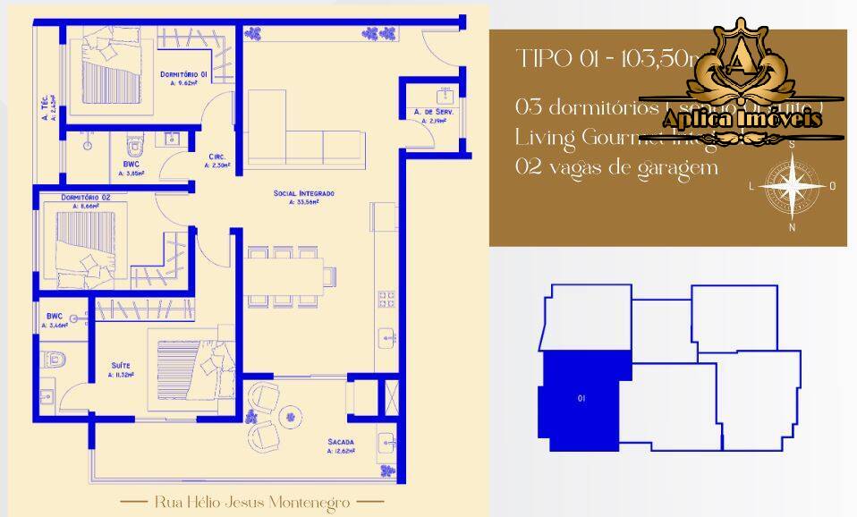 Apartamento à venda com 3 quartos, 103m² - Foto 4