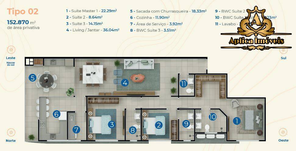 Apartamento à venda com 3 quartos, 132m² - Foto 8