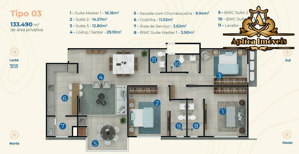 Apartamento à venda com 3 quartos, 132m² - Foto 11