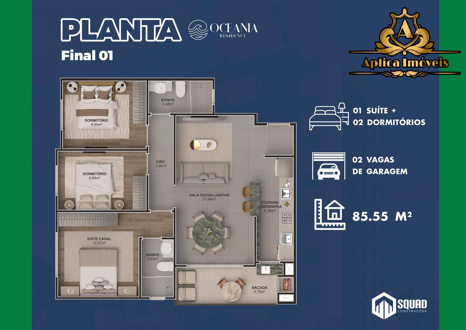 Apartamento à venda com 2 quartos, 62m² - Foto 8