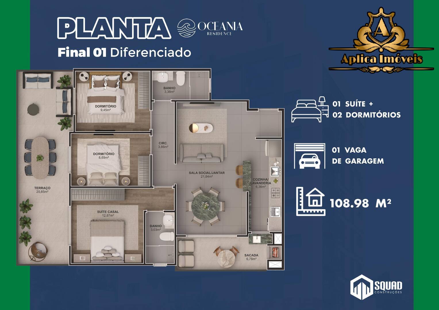 Apartamento à venda com 2 quartos, 62m² - Foto 9