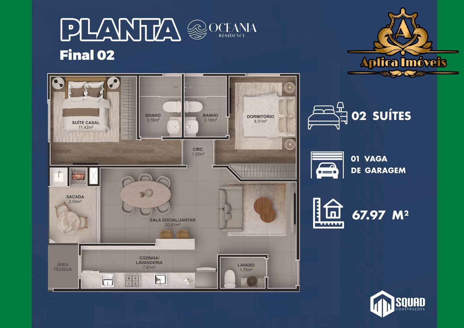 Apartamento à venda com 2 quartos, 62m² - Foto 10