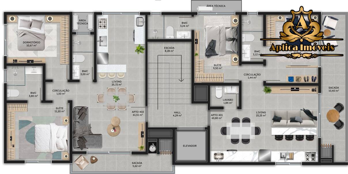 Apartamento à venda com 2 quartos, 71m² - Foto 3