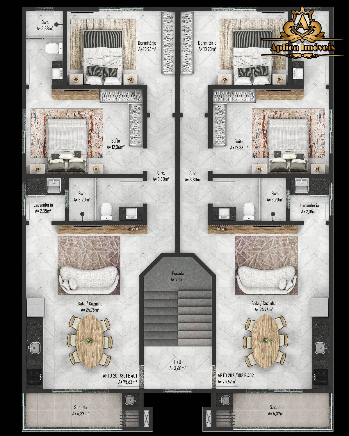 Apartamento à venda com 2 quartos, 75m² - Foto 3